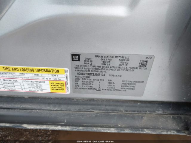 1GKKVPKDXEJ363124 GMC Acadia Sle-2