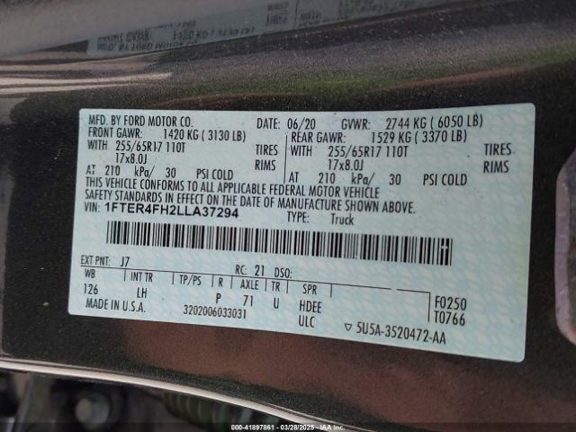 1FTER4FH2LLA37294 Ford Ranger Xlt