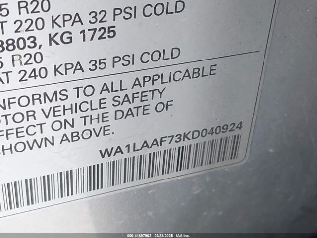 WA1LAAF73KD040924 Audi Q7 55 Premium/55 Se Premium