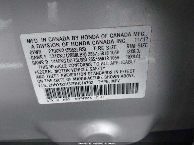 2013 ACURA MDX 2HNYD2H37DH514702 Photo 8