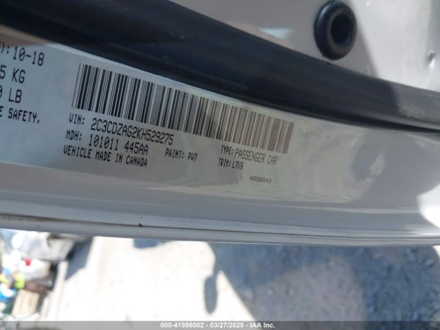 2C3CDZAG2KH529275 Dodge Challenger Sxt