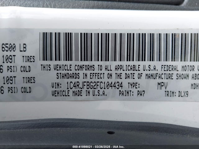 1C4RJFBG2FC104434 Jeep 2015