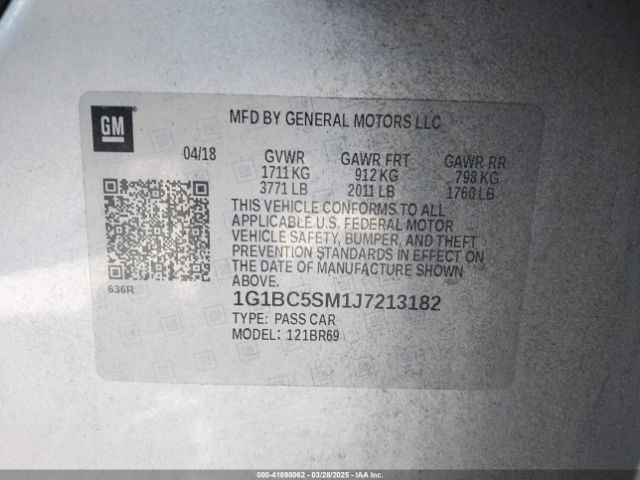1G1BC5SM1J7213182 Chevrolet Cruze Ls Auto