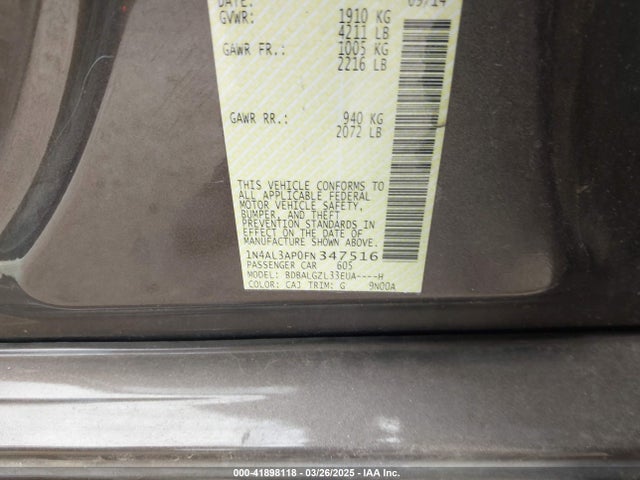 1N4AL3AP0FN347516 Nissan Altima 2.5 S