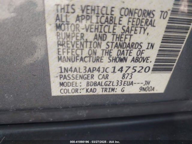 1N4AL3AP4JC147520 Nissan Altima 2.5 S