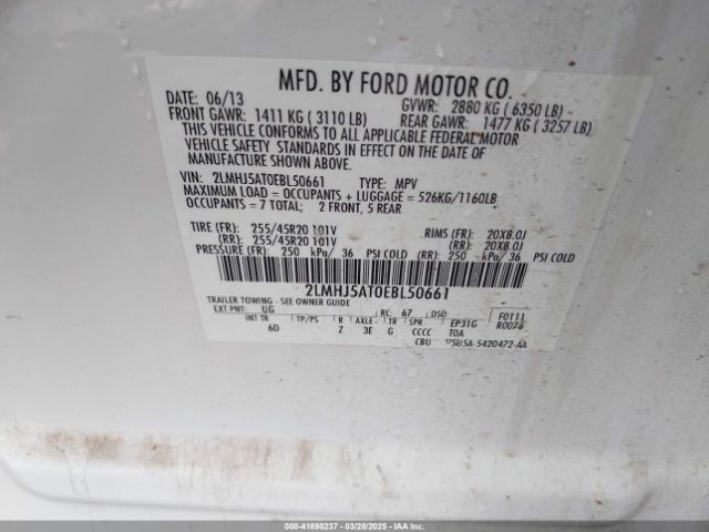 2LMHJ5AT0EBL50661 Lincoln Mkt Ecoboost