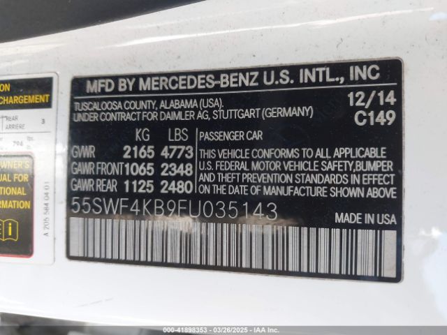 55SWF4KB9FU035143 Mercedes-Benz C 300 4matic/luxury 4matic/sport 4matic