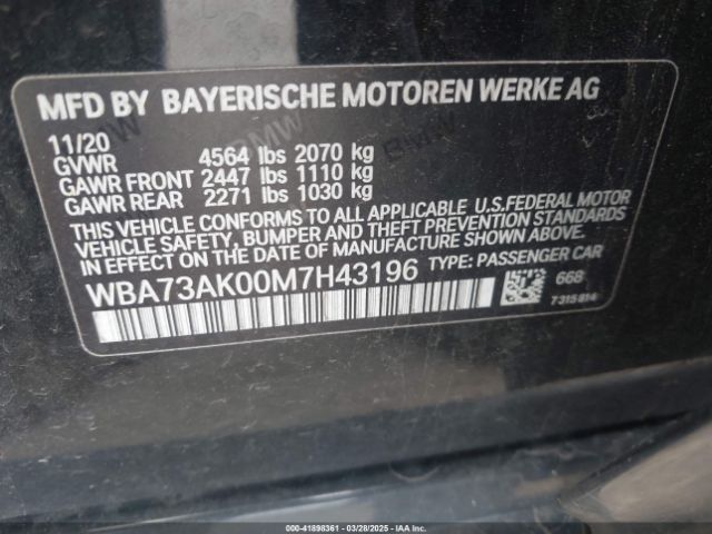 WBA73AK00M7H43196 BMW 228i Gran Coupe Xdrive