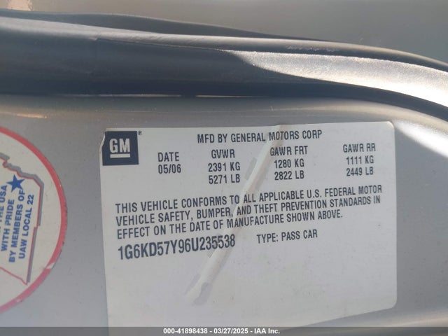 2006 CADILLAC DTS 1G6KD57Y96U235538 Photo 8