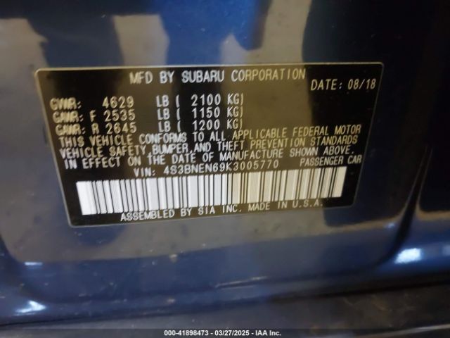 4S3BNEN69K3005770 Subaru Legacy 3.6r Limited