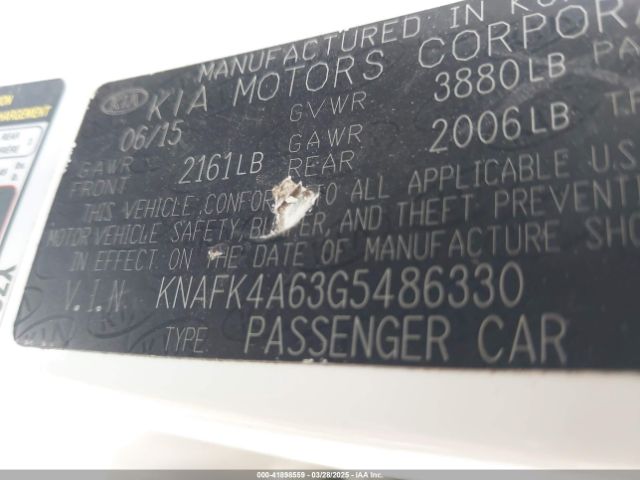 KNAFK4A63G5486330 KIA FORTE LX