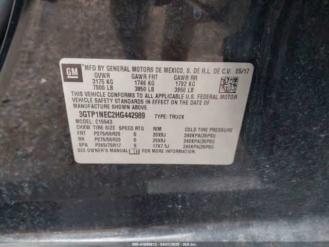 3GTP1NEC2HG442989 GMC Sierra 1500 Slt