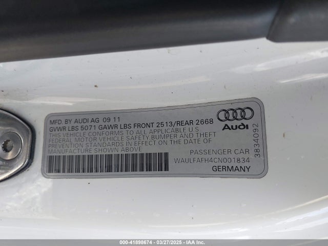2012 AUDI A5 WAULFAFH4CN001834 Photo 8