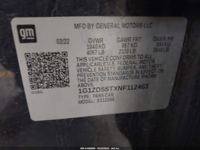 2022 CHEVROLET MALIBU 1G1ZD5STXNF112463 Photo 8