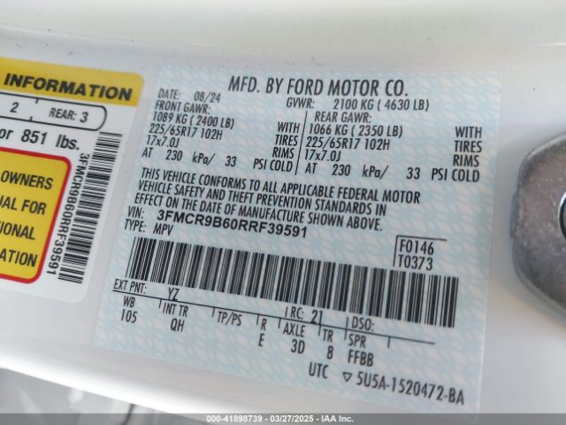 3FMCR9B60RRF39591 Ford Bronco Sport Big Bend