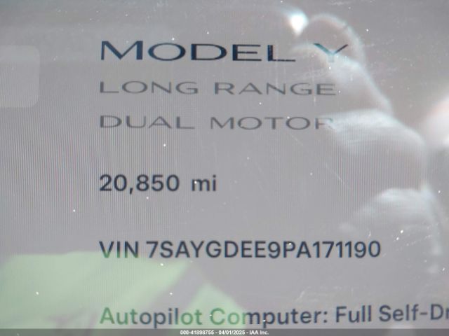 7SAYGDEE9PA171190 Tesla Model Y Awd/long Range Dual Motor All-wheel Drive