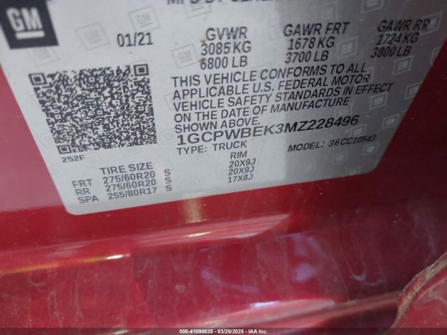 1GCPWBEK3MZ228496 Chevrolet Silverado 1500 2wd  Short Bed Custom