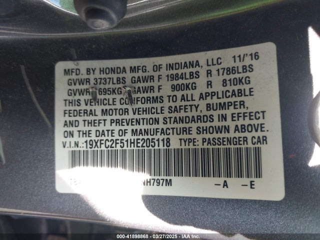 19XFC2F51HE205118 Honda k20c2