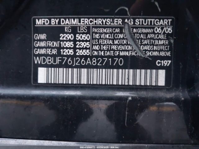2006 MERCEDES-BENZ E 55 AMG WDBUF76J26A827170 Photo 8