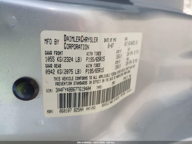 2007 CHRYSLER PT CRUISER 3A4FY48B67T619404 Photo 8