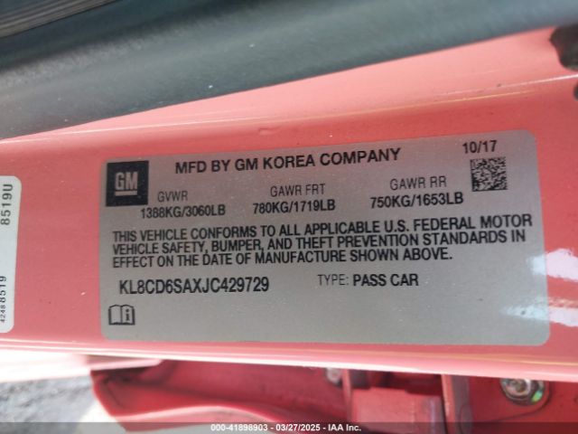 KL8CD6SAXJC429729 Chevrolet Spark 1lt Cvt