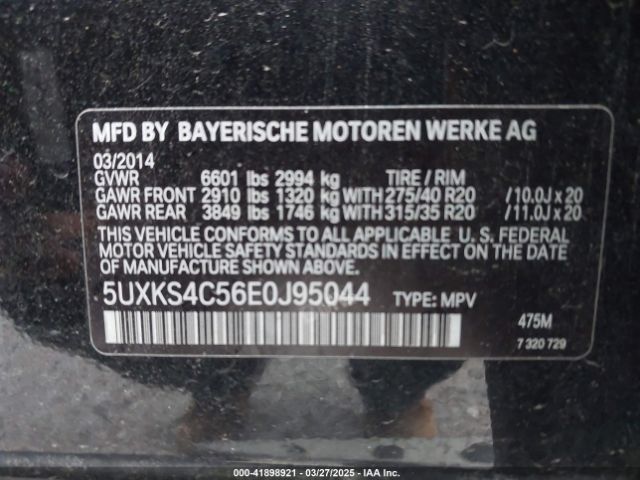 5UXKS4C56E0J95044 BMW X5