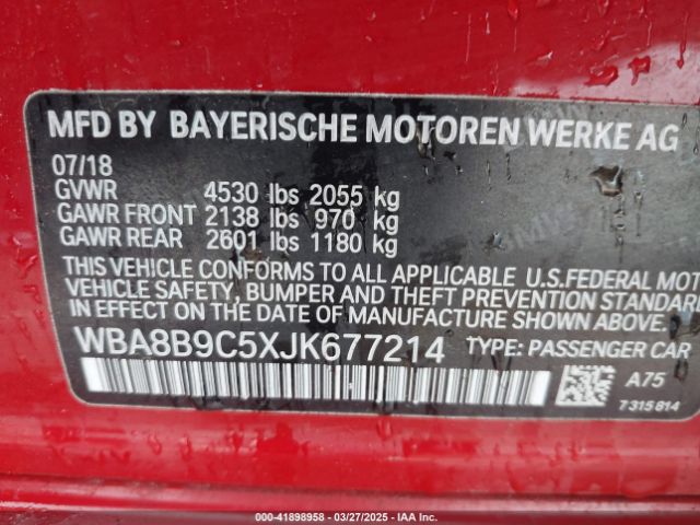 WBA8B9C5XJK677214 BMW 330I