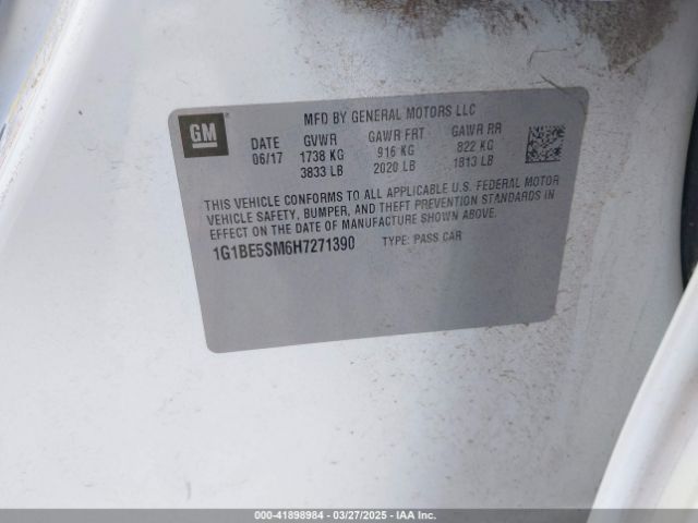 1G1BE5SM6H7271390 Chevrolet Cruze Lt Auto