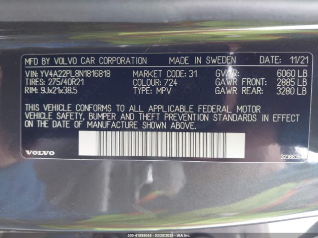 2022 VOLVO XC90 YV4A22PL8N1816818 Photo 8