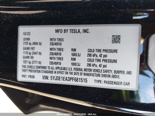 2023 TESLA MODEL 3 5YJ3E1EA3PF681515 Photo 8