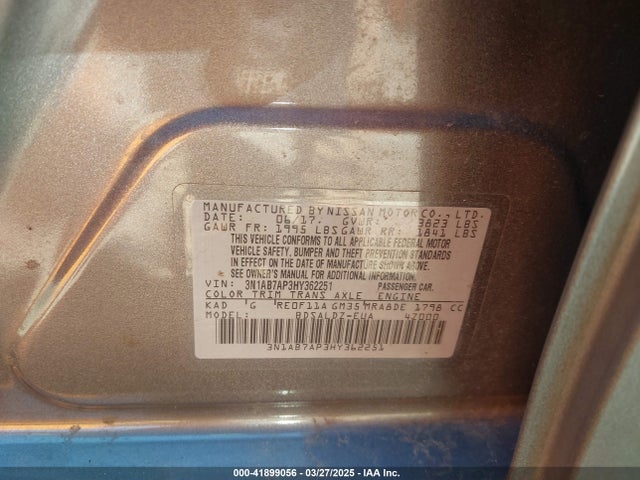 3N1AB7AP3HY362251 Nissan SENTRA SV