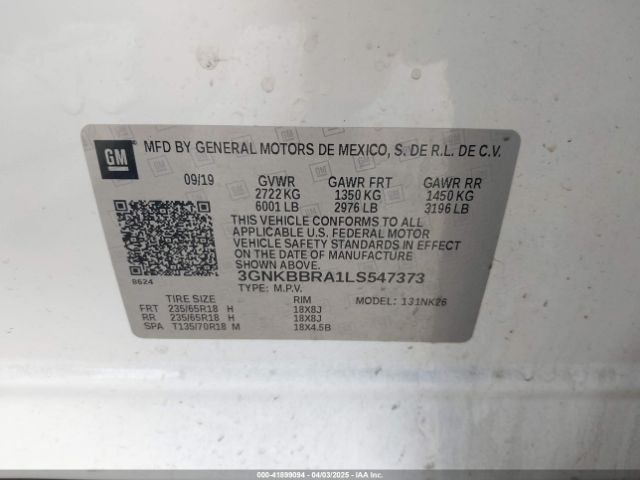 3GNKBBRA1LS547373 Chevrolet Blazer Fwd 1lt
