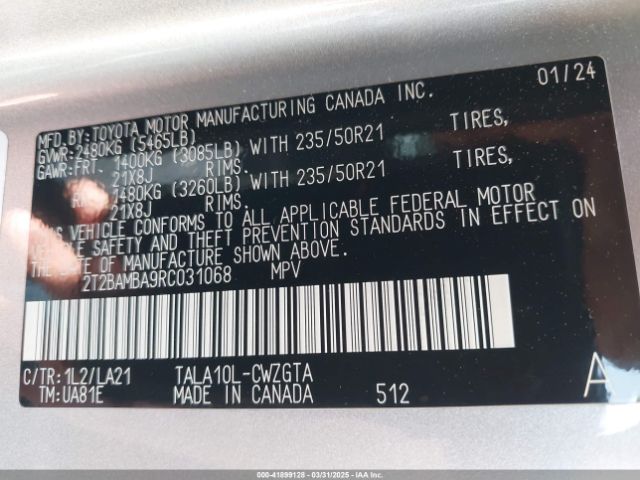 2T2BAMBA9RC031068 Lexus Rx 350 Luxury