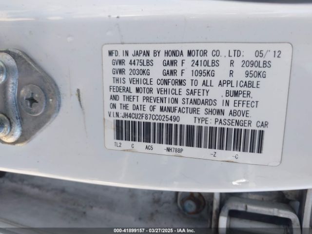 2012 ACURA TSX JH4CU2F87CC025490 Photo 8