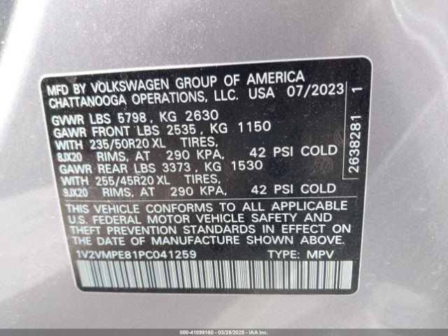 1V2VMPE81PC041259 Volkswagen Id.4 Pro/pro S