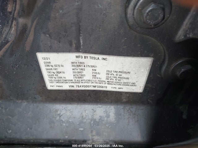 2022 TESLA MODEL Y 7SAYGDEF7NF335870 Photo 8