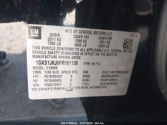1GKS1JKJ6FR161138 GMC Yukon Xl 1500 Denali