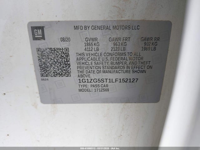 1G1ZG5ST1LF152127 Chevrolet Malibu Fwd Rs