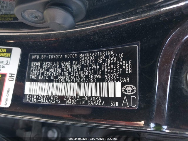 2T1BURHE1GC617053 Toyota Corolla S Plus