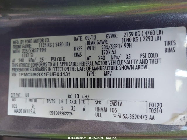 1FMCU9GX1EUB04131 Ford ESCAPE SE