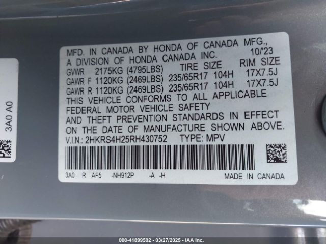 2024 HONDA CR-V 2HKRS4H25RH430752 Photo 8