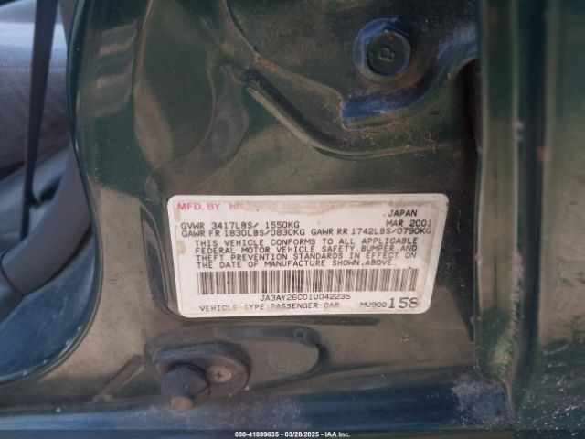 2001 MITSUBISHI MIRAGE JA3AY26C01U042235 Photo 8