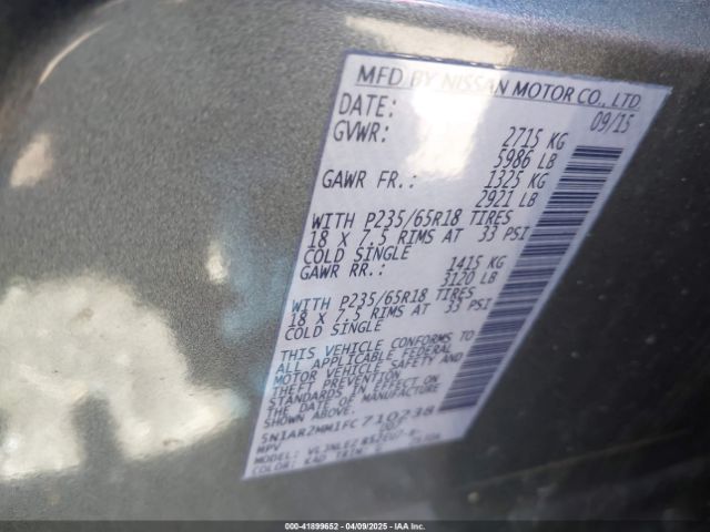 5N1AR2MM1FC710238 Nissan Pathfinder Sv
