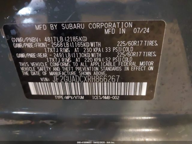 JF2GUADCXRH866267 Subaru na