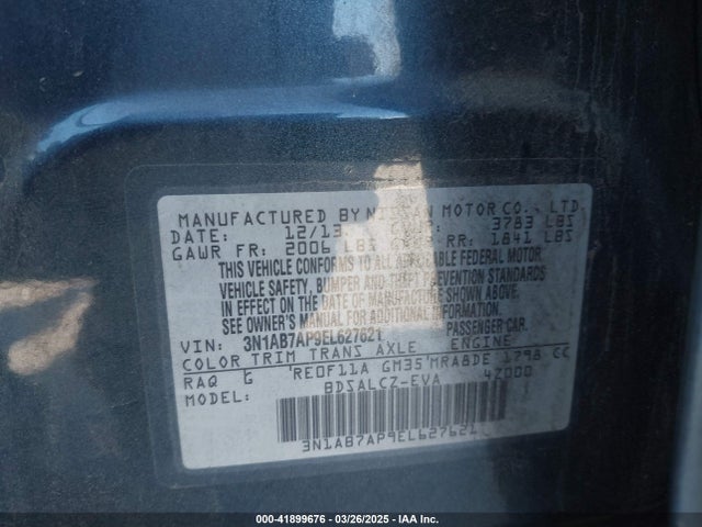 3N1AB7AP9EL627621 Nissan SENTRA S