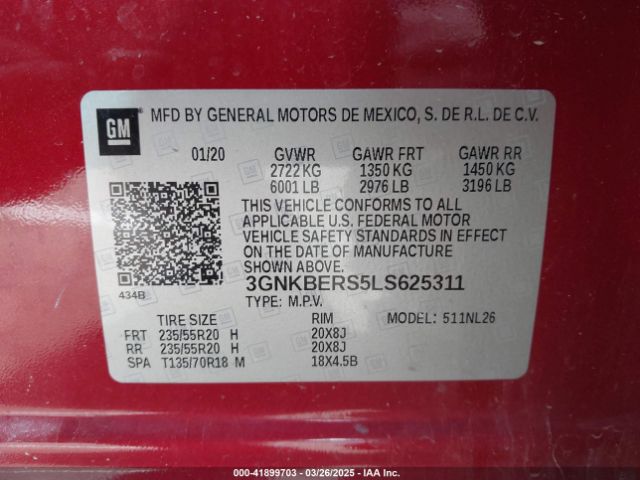 3GNKBERS5LS625311 Chevrolet Blazer Fwd Rs