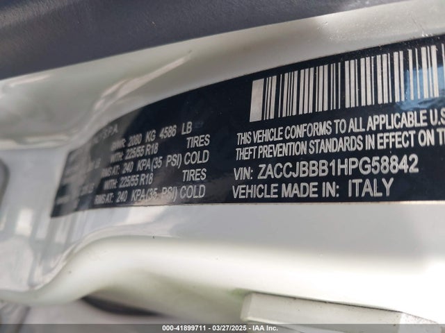 ZACCJBBB1HPG58842 Jeep Renegade Latitude 4x4
