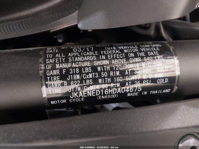 2017 KAWASAKI EN650 JKAENED16HDA04675 Photo 9