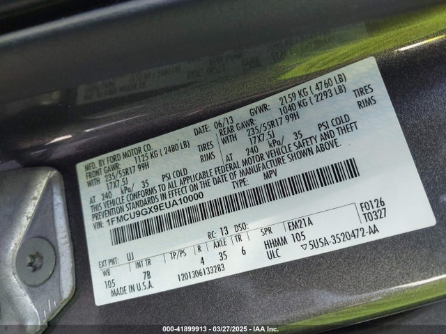 1FMCU9GX9EUA10000 Ford ESCAPE SE