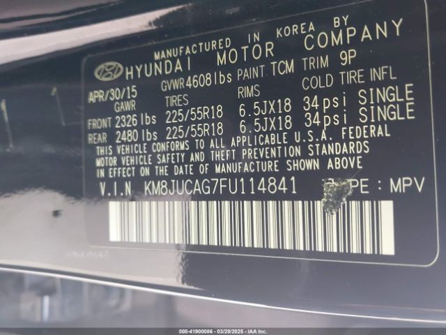 KM8JUCAG7FU114841 Hyundai Tucson Limited